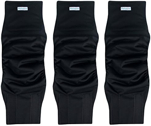 Paw Legend Washable Dog Belly Wrap Diapers for Male Dog (3 Pack,Black,Black,Black,Large)