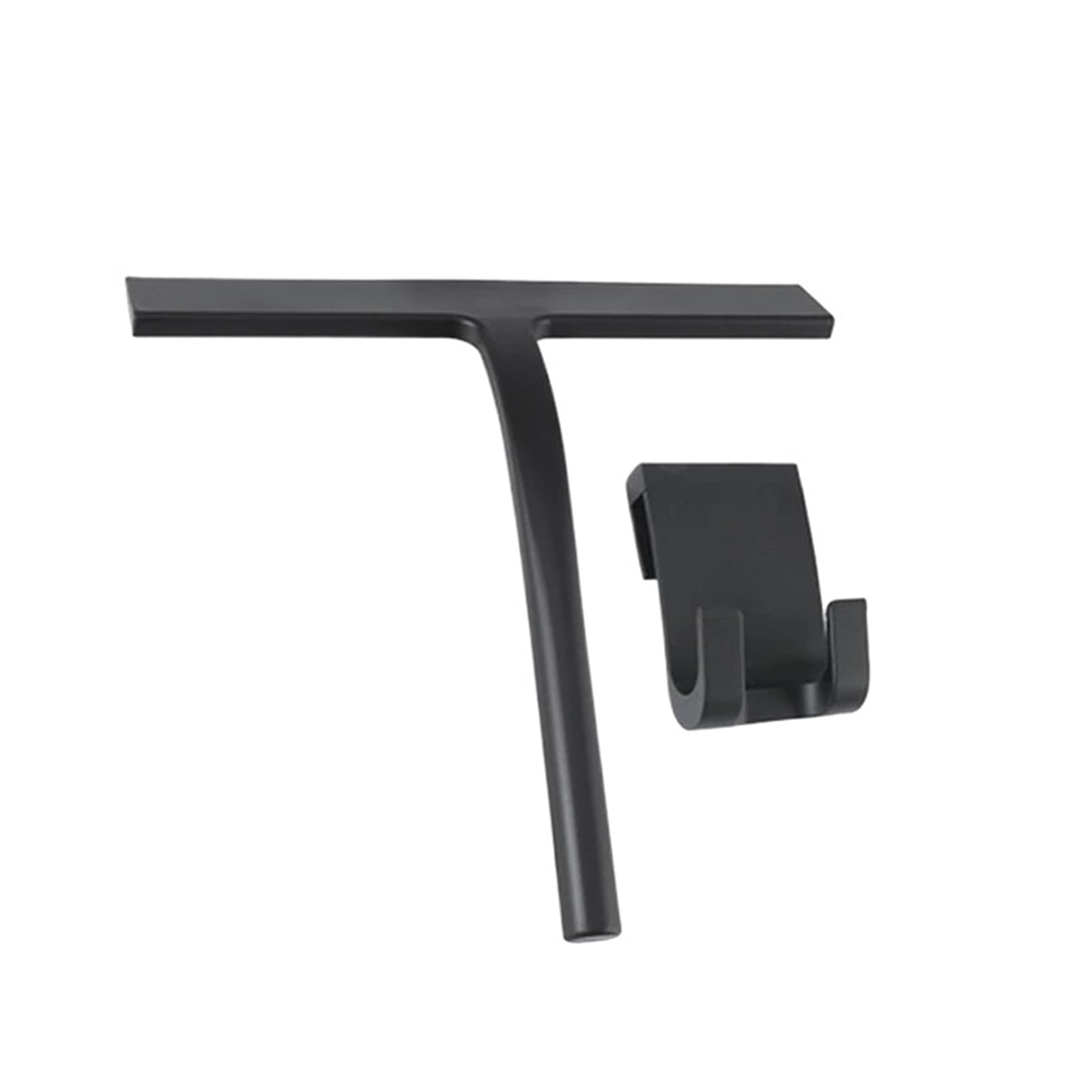 Limpiaparabrisas de Ducha Limpiador de Ducha Silicona Negra for baño, for Puerta Cristal, con Gancho, Herramienta Limpieza(Black Small with Hook)