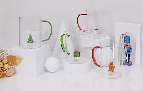 Taza de vidrio borosilicato Holiday Peekaboo 12 oz miniatura 2