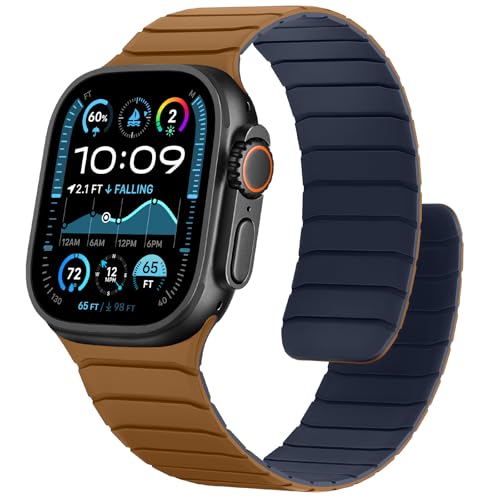 Bracelet magnétique en silicone haut de gamme pour Apple Watch Series 11 10 Ultra, bicolore