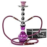 GSTAR Deluxe Series: 17" 2 Hose Hookah Complete Set w/Travel Case (Lavender Purple)