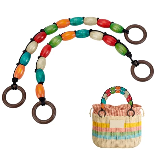 Poignées de sac en bois de 43,2 cm idéales pour vos sacs de plage au crochet
