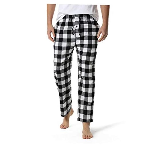 Herr Loose Sleep Bottoms Plaid Flanell Pants Bottoms casual byxor sovkläder Underkläder M
