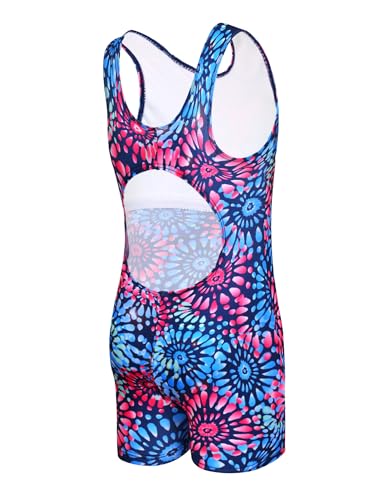 Image of Girls Swimsuit Sleeveless Bathing Suits Back Cutout Summer Swimwear with Removable Chest pad 6-14 Years