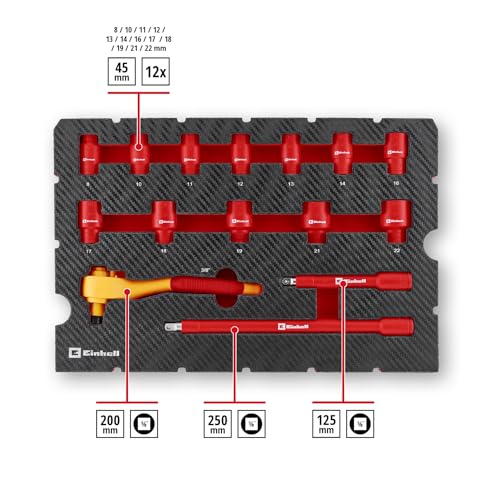 Testeur de phase et pinces isolées dans le coffret Einhell E-Case contre les pannes - 3