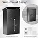 xydled Wall-Mounted Key Drop Box with Combination Lock, Metal Mailbox, Indoor&Outdoor Storage Box, Hanging Secured Postbox, for Home & Business Use, 5.5X 3.0X 9.8 inch, Black