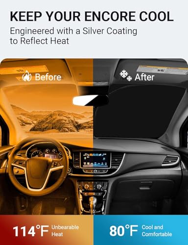 Image of Proadsy Windshield Sun Shade for Buick Encore 2020-2025 2026 4-Layer Foldable Front Sunshade Protector Sun Visor Blocks UV Rays Keep Car Cooler