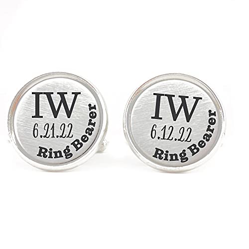 Personalized Ring Bearer Cufflinks Gift Wedding Gift For The Ring Bearer Wedding Party Cufflinks Gift Idea Personalized Ring Bearer Gift RING-BEARER-CUFFLINKS