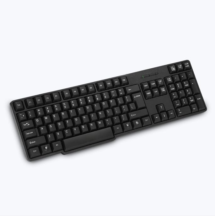 ADEFEX | Wired Keyboard Black | Full-Size USB Keyboard with Numeric Keypad | Plug and Play | Compatible with Desktop, Laptop, PC -Black