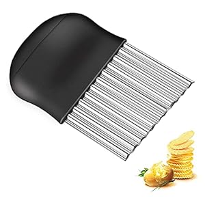 Aardappelsnijder, roestvrij stalen golfsnijder, veilig gereedschap, antislip handvat, golfsnijder voor groenten…