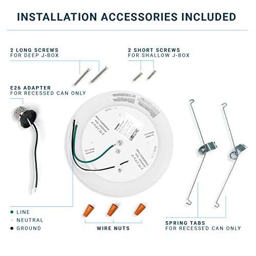 Parmida (12 Pack) 5/6 Inch Dimmable Led Disk Light Surface Flush Mount 15W, Ul Listed, Recessed Retrofit Ceiling Lights, Energy Star, Installs Into Junction Box Or Recessed Can, 1050Lm - 2700K #TOP3