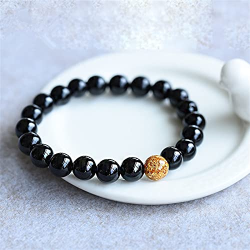 Bracelet en pierre d'onyx noir naturel le cadeau d'amoureux idéal et mixte