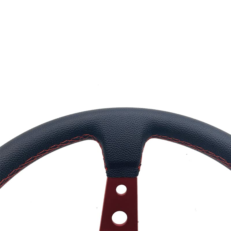 Volante, Volanti Volante da Corsa in Alluminio da 6 bulloni 350mm 14 Pollici con Piatto Profondo for Auto Sport Volante con PVC. Cuoio del Tasto Horn