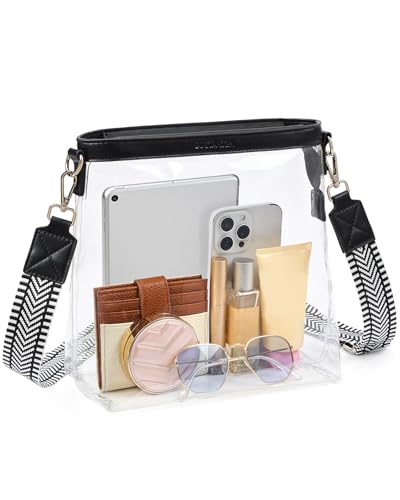 BOSTANTEN Clear Bag for Stadium Events Approved Crossbody Purse with Adjustable Strap for Concerts, Festivals4