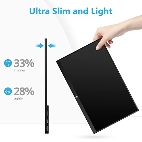 Z-Edge Portable Monitor For Laptop, 15.6 Inch Ultra-Slim Portable Monitor With Type-C, 1920×1080 Full Hd Ips Screen Usb C, Secondary Monitor And Screen For Pc Mac Phone Switch Xbox Ps4 #TOP2