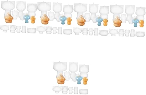 SEWACC 50 moldes de hongos, moldes para pasteles, dulces, moldes de cubitos de hielo, molde de resina epoxi para hongos, moldes de resina epoxi para