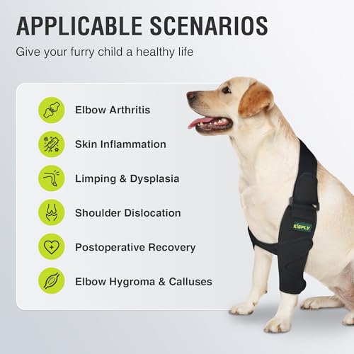 Image of Dog Front Leg Brace for Dogs, Elbow & Shoulder Support for Elbow Hygroma, Arthritis, Dysplasia & Calluses, Prevent Licking Wounds, Left Leg Size M