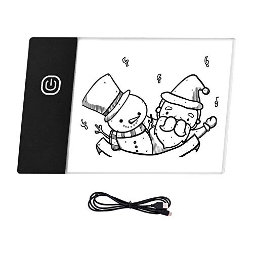 Super Mini LED Light Pad Ultra-Thin Light Box USB Powered Dimmable Brightness Artcraft Tracer for Children Students Adults Ding Tracing Practise Calligraphy Flipbook Flip Books Animation Cartoon