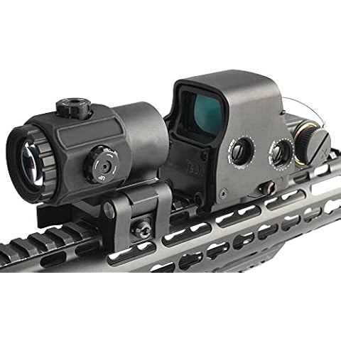558+3X Magnifier Green/Red dot Sight Holographic Reflex Sights with Switch to Side Quick Detachable QD Mount for Hunting (Black) Cover