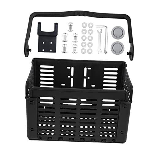 BCOATH Foldable Bike Basket Plastic Front Accessory for Easy Installation Capacity for Books Bags Fits Bikes Wear-Resistant Frame