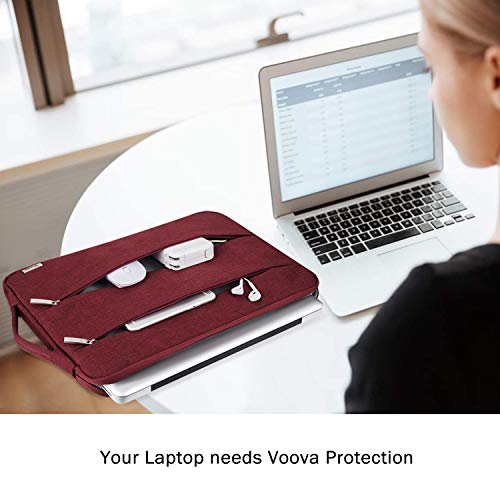 Voova 11 11.6 12 Inch Laptop Sleeve Case, Waterproof Tablet Cover Bag Compatible With Macbook Air 11 12, Surface Pro 7+/7/6/5/4, Surface Laptop Go 2, Hp Samsung Acer Asus Chromebook With Handle, Red #TOP6