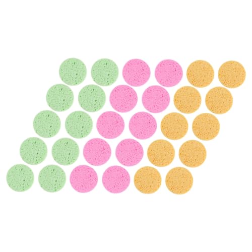 Healvian 30 Stück Komprimierte Gesichtsreinigungsschwämme Fasern Weiche Peeling Schwämme für Frauen Makeup Entferner Elastische Reinigungspads für Gesicht und Reise