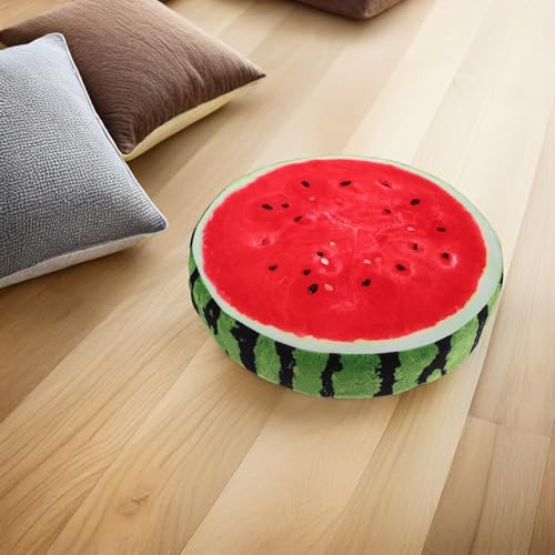 Coussin pastèque 3D peluche douce oreiller fruit coussin assise lavable - 6