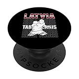 Proud Lettland Tischtennis-Liebhaber-Trikot – Lettisches Tischtennis-Pong PopSockets mit austauschbarem PopGrip