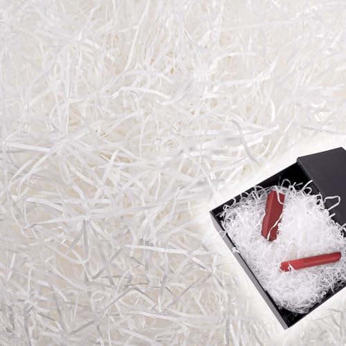 Füllmaterial Geschenk 100g Osternest Füllung Raffia Geschreddertes Papier Papierschnitzel für die Osterdekoration Korbfüllung und Geschenkverpackung (Weiß)