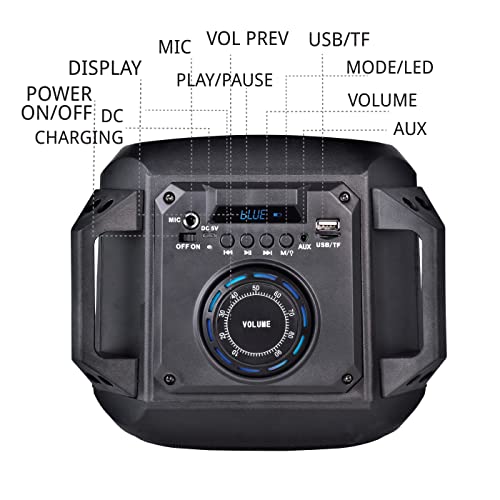 Image of AKAI PartyMate Pro PM-50P | 50W RMS| Karaoke Bluetooth Outdoor Party Speaker with Wireless Mic | 4000mAh Battery Upto 6Hrs Playtime(Black)