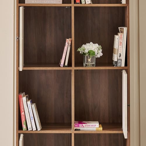 Image of Home Centre | Addison 4-Tier Book Cabinet | Engineered Wood | Brown | 1 Year Warranty