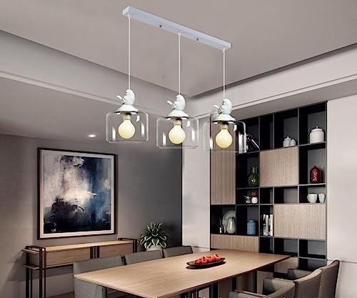 Lámpara de techo de vidrio transparente con tres luces nórdica 4
