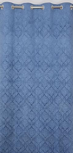 Image of Homefab India 2 Piece Velvet Window Curtain - 5 feet, Room Darkening Curtains, Sky Blue