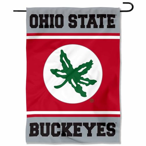 College Flags & Banners Co. Ohio State Buckeyes Buckeye Leaf Double Sided Garden Yard Flag
