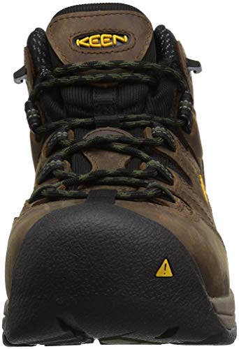 KEEN Utility Men's Detroit XT Mid Steel Toe Waterproof Work Boot, Cascade Brown/Bronze Green, 10 Medium US