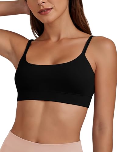 Image of Buauty Sports Bra for Women, U Neck Adjustable Spaghetti Strap Workout Bra with Removable Cups for Yoga Pilates Gym