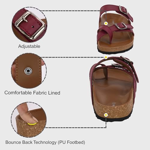 Image of Centrino Women's Berkin-Style Slip-On Sandals | Open Toe Design | Soft PU Footbed | Lightweight & Comfortable | Arch Support | On-Grip Sole | Casual Outdoor Wear (7693)