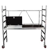 Rollgerüst, Alu Gerüst, 3 m Arbeitshöhe, Fahrgerüst, Plattform mit Luke, erweiterbar, Aluminium Zimmerfahrgerüst, AC xPress BASIC-S
