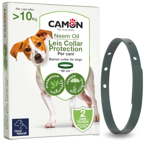 CAMON | Collare Protettivo per Cane (10kg) con Olio di Neem, 60cm, Protezione Naturale fino a 2 Mesi