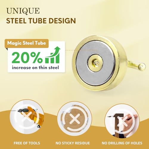 Image of Neosmuk Magnetic Hooks Steel Tube Design for Cruise,40lb+ Gold,10 Pack
