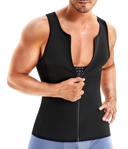 Wonderience Men Shapewear Slimming Body Shaper Compression Shirt Tank top with Zipper Underwear For tummy control