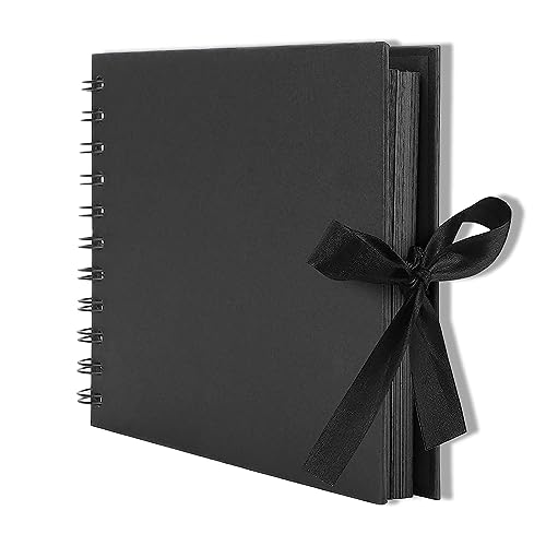 DDHHCP Album fotografico da incollare, fai da te, 21,5 x 15 cm, con 30 pagine nere, regalo fai da te e foto (nero)