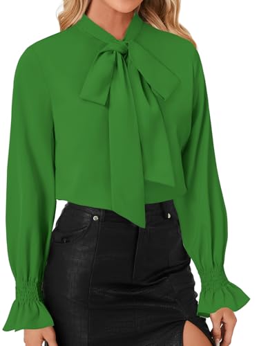 Image of LYANER Women's Bow Tie Neck Business Work Blouse