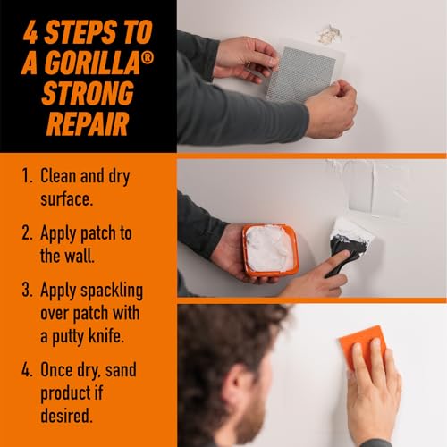 Gorilla Wall Repair Kit Featuring Gorilla Heavy Duty Wall Repair Spackling + Primer White by GORILLA - Image 5