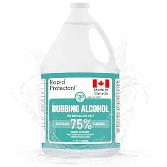 75% Isopropyl Alcohol 4L - Made in Canada - 4L USP Grade Isopropyl Rubbing Alcohol - Isopropyl Alcohol 75% Percent - Bottle 75% Alcohol