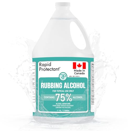 75% Alcool isopropylique 4L - Fabriqué au Canada - 4L USP Classe Isopropyle Alcool de frottement - Alcool isopropylique 75% Pourcentage - Bouteille 75% Alcool