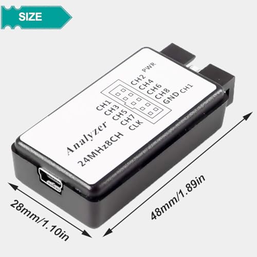 Image of USB Logic Analyzer Device kit USB Cable 24MHz 8CH 24MHz 8 Channel UART IIC SPI Debug with 6 Colors Test Hook Clip Set Mini to USB Cable Dupont Cable for Arduino FPGA M100 SCM