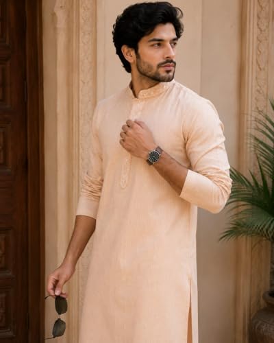 Image of Jagdish GARMENTS Cotton Trendy Embroidery Kurta for Men for Festive