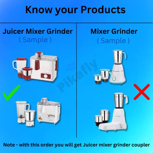 Image of Pikafly - Juicer Mixer Grinder Jar Coupling 6 Teeth (3 Pcs) for Prestige, Maharaja, Haveels, Bajaj, Cello, Pigeon, Ken star, Usha, Inalsa, Singer, Rico, Orient and also for other brands