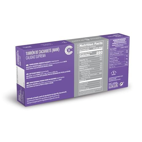 Castillo de Jijona - Weicher Erdnuss-Nougat 200g - Erdnuss-Turrón - Sanfte Süße - Glutenfrei - Höchste Qualität - Handwerksrezept - Hergestellt in Spanien (Jijona)